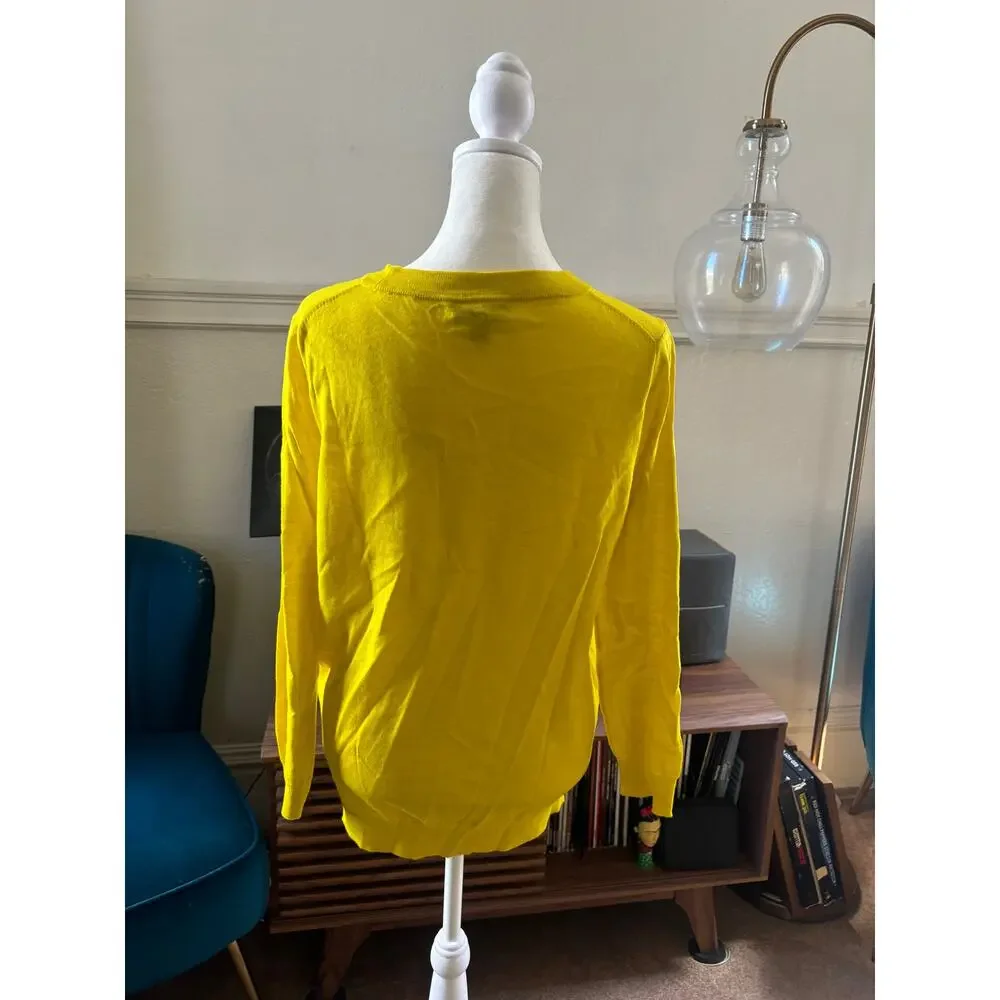J.Crew Merino Wool Sweater Women’s Large Bright Yellow Crewneck